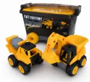 FACTORY SOBRE RUEDAS BOY TOYS, CBT FACTORY, VAGÓN CON RUEDAS, INCLUYE CAMIONCITOS ARMABLES, 65 PIEZAS, INCLUYE HERRAMIENTA PARA ARMARLO