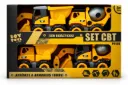 SET CBT X4, BOY TOYS, INCLUYE 4 CAMIONCITOS ARMABLES Y UNA HERRAMIENTA
