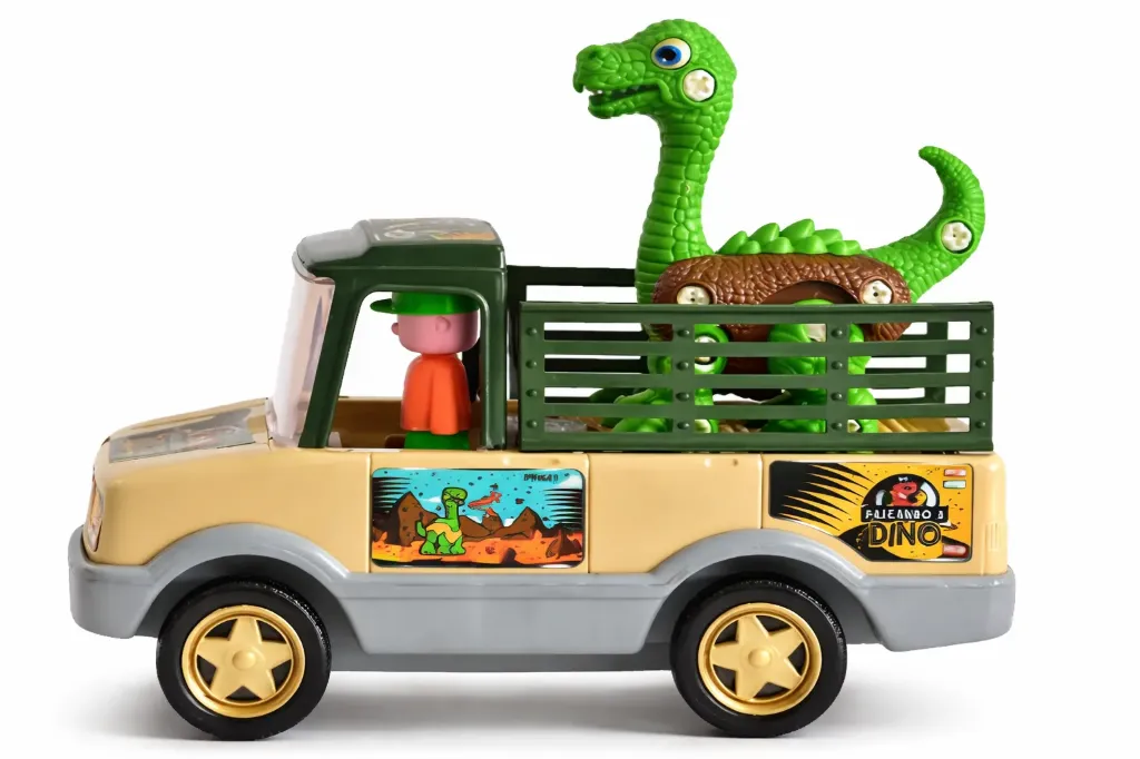 [PF641] PASEANDO A DINO, BOY TOYS, CON SONIDO, CAMIÓN CON DINOSAURIO