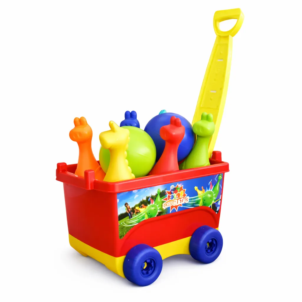 [PF3505-1] BOLOS SOBRE RUEDAS NIÑO INCLUYE 6 PINOS BOY TOYS F/8 U.
