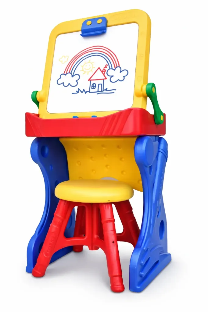 [PF4020-1] ESCRITORIO NIÑO, INCLUYE BANQUITO, PIZARRA PLEGABLE, BOY TOYS.