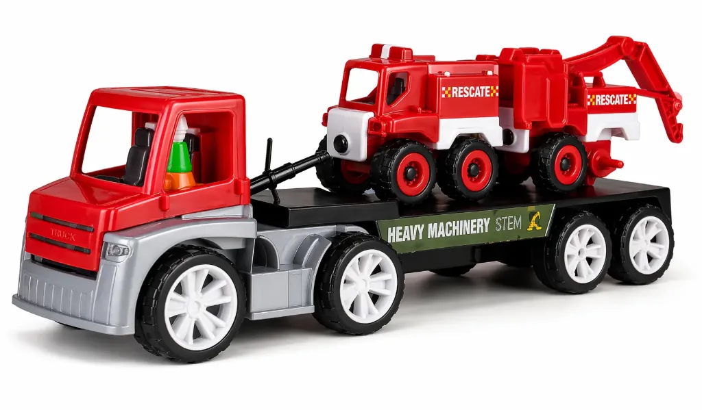 [PF723R] MINI MULA NIÑERA RESCATE, INCLUYE 2 CARRITOS, PILOTO Y HERRAMIENTA BOY TOYS, F/8 U.