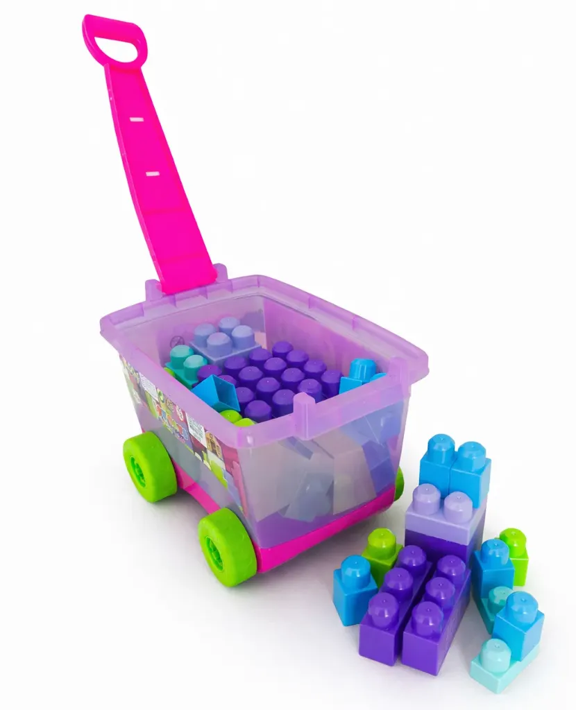 [PF890-2] VAGON BTOYS, BLOCKS NIÑA, 54 PIEZAS, CON RUEDAS.